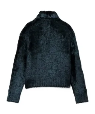 Lacoste Runway Polo Collar Velour Sweater