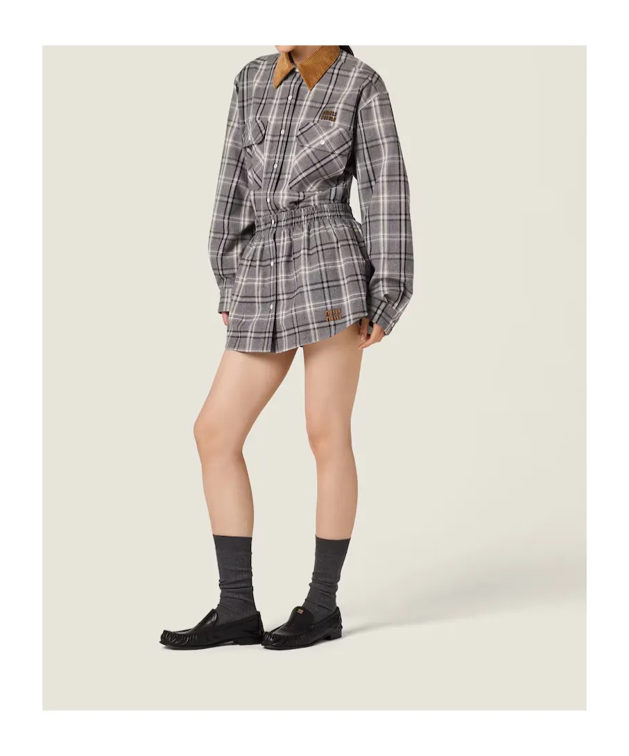 Miu Miu Button-Up Checked Shirt