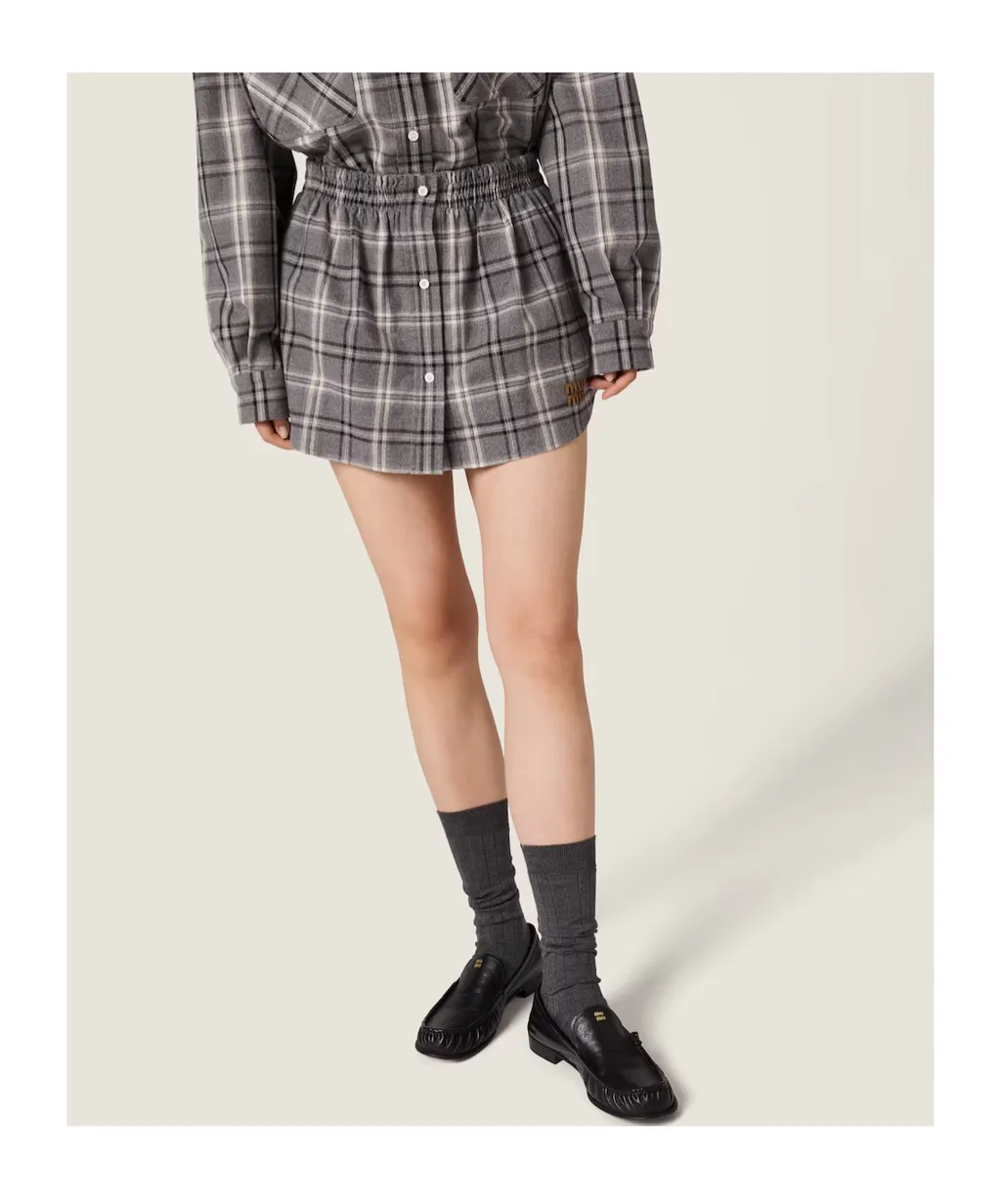 Miu Miu Checked Mini Skirt
