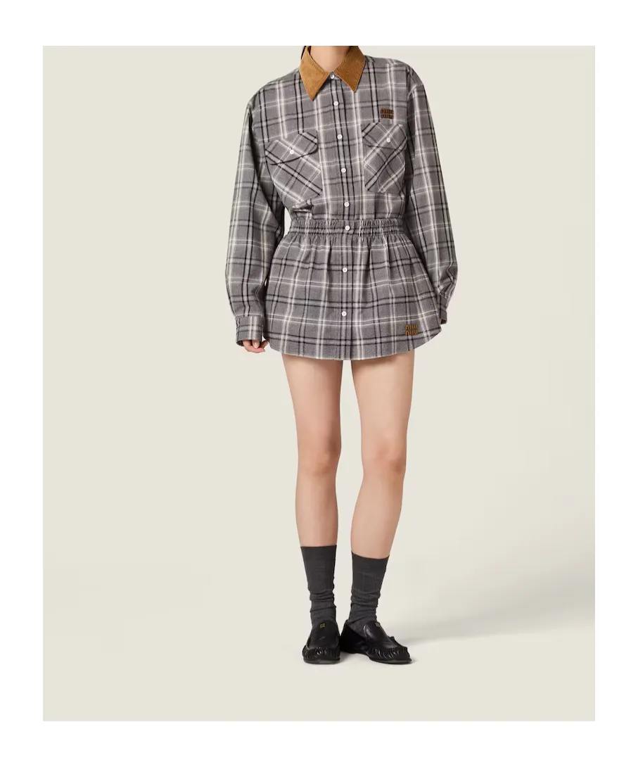 Miu Miu Checked Mini Skirt