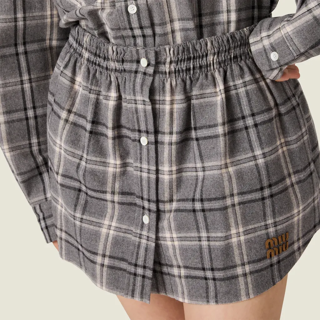 Miu Miu Checked Mini Skirt