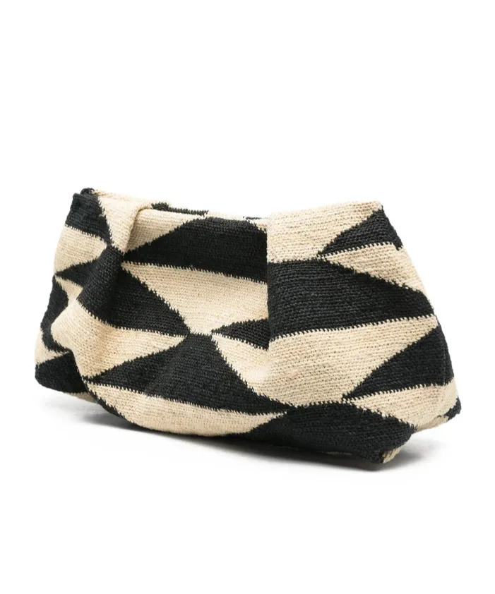 Small Sisal Geometric Clutch Bag