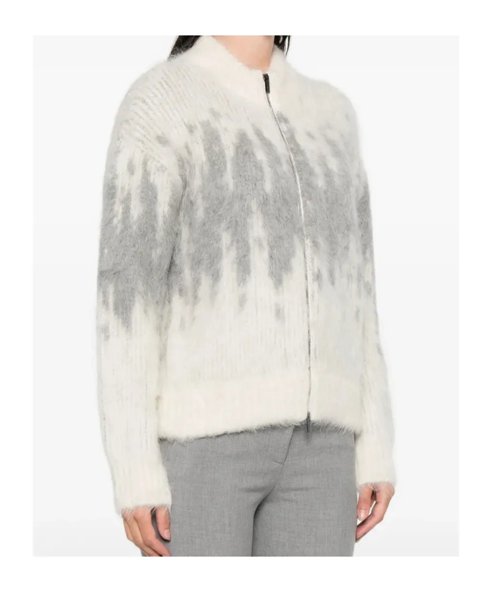 Peserico Zipped Round Neck Cardigan