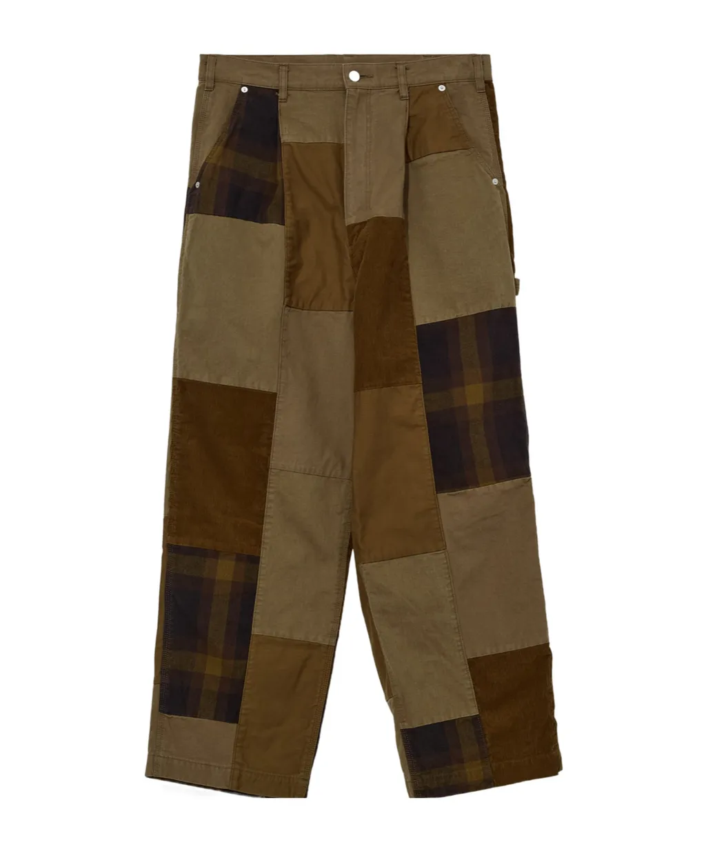 Patchwork Wide-Leg Pants