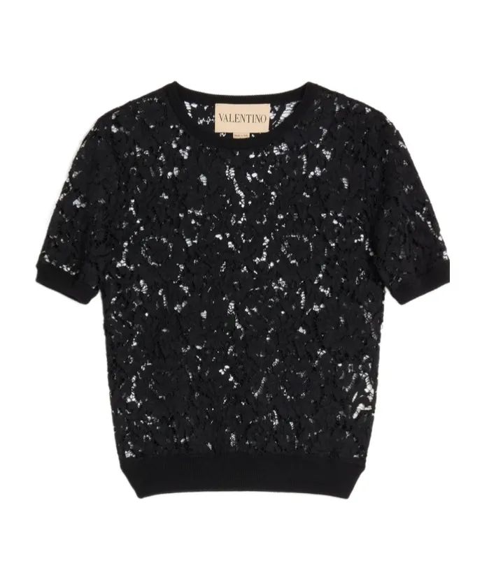 Valentino	Crewneck Lace Top