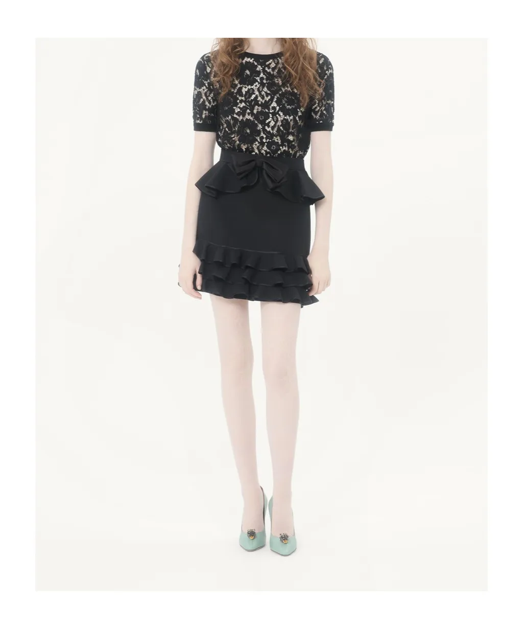 Valentino	Crewneck Lace Top