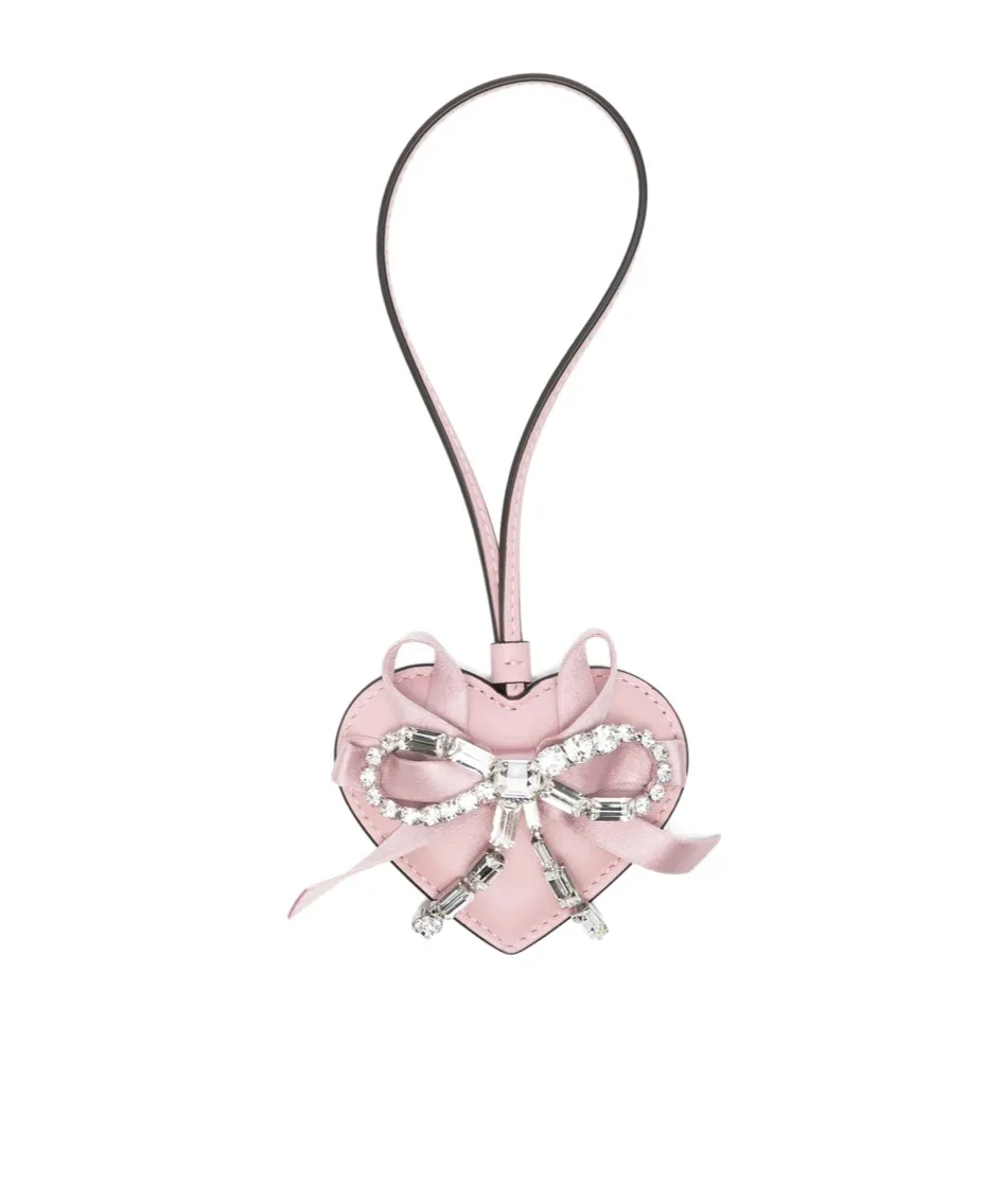 Jimmy Choo Embellished Heart Charmz Bow Keyring