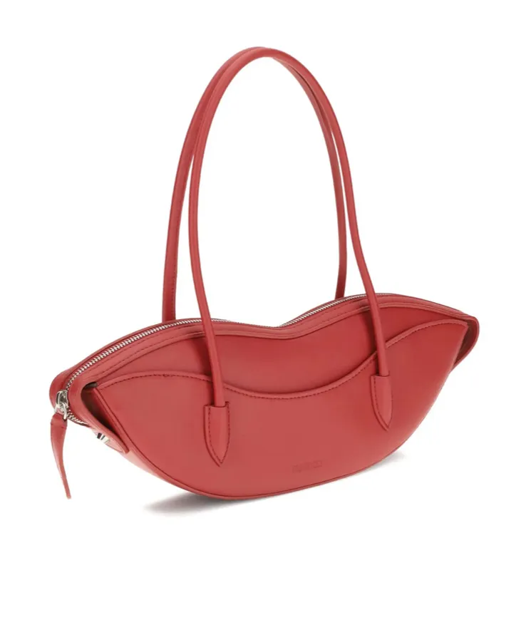 Lip-Patterned Zippered Handbag