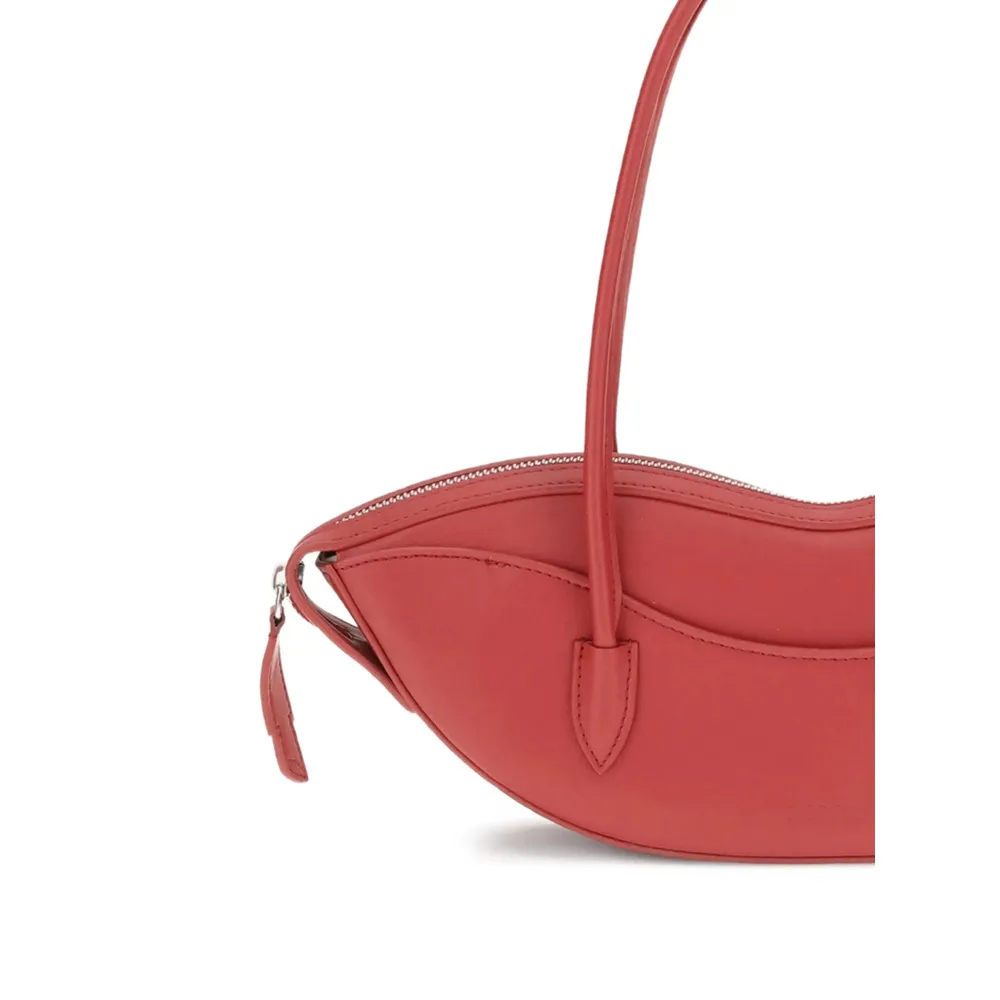 Lip-Patterned Zippered Handbag