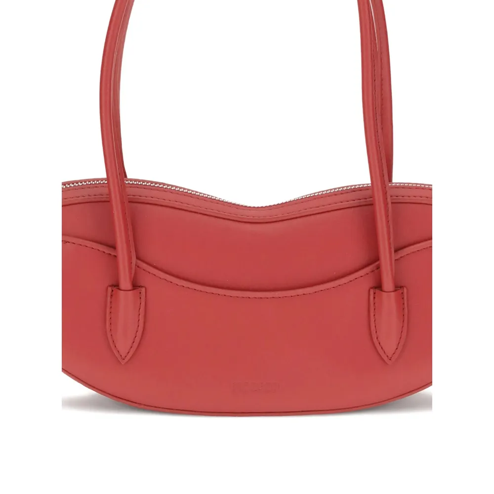 Lip-Patterned Zippered Handbag