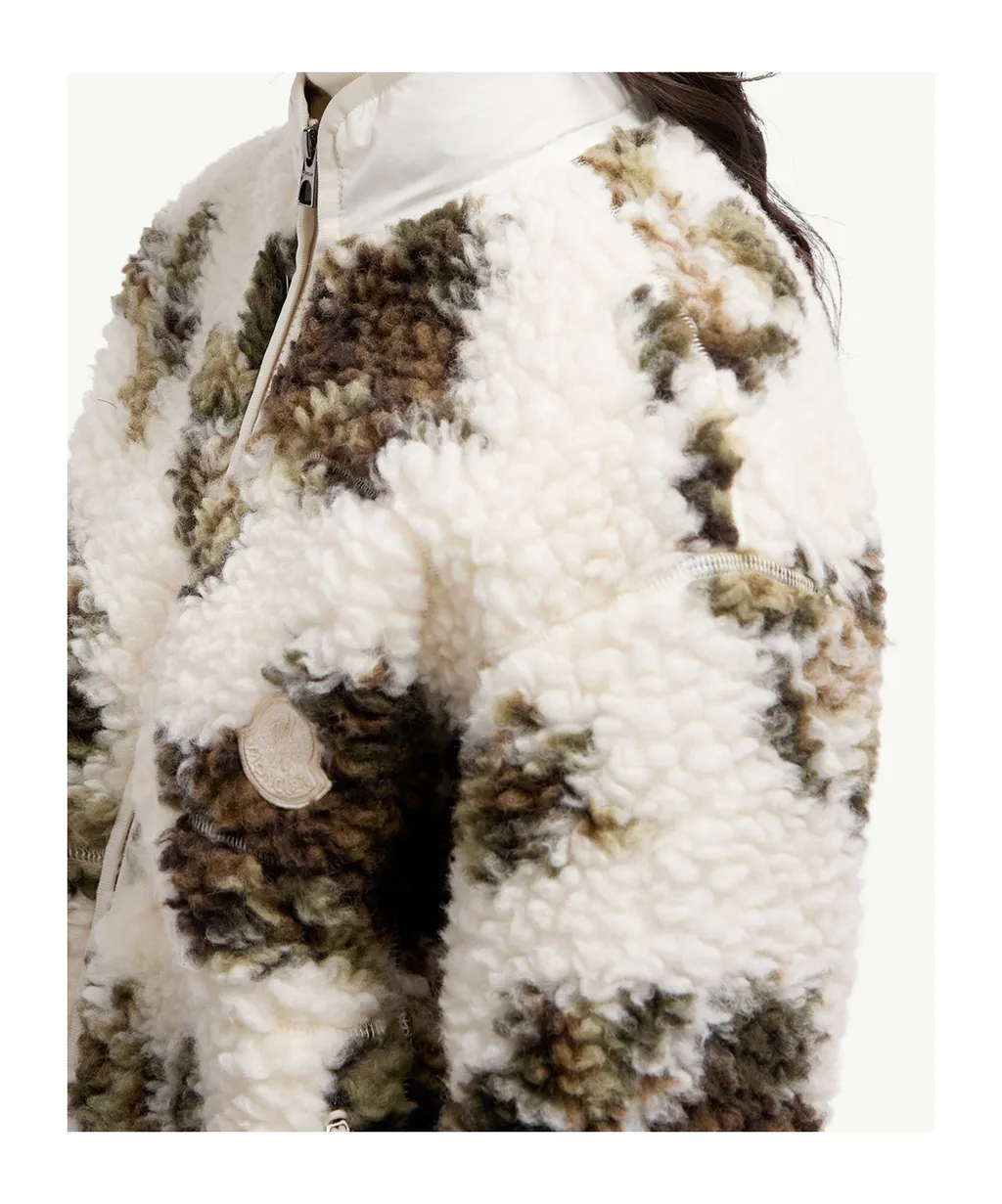 Floral Print Padded Wool Blend Jumper