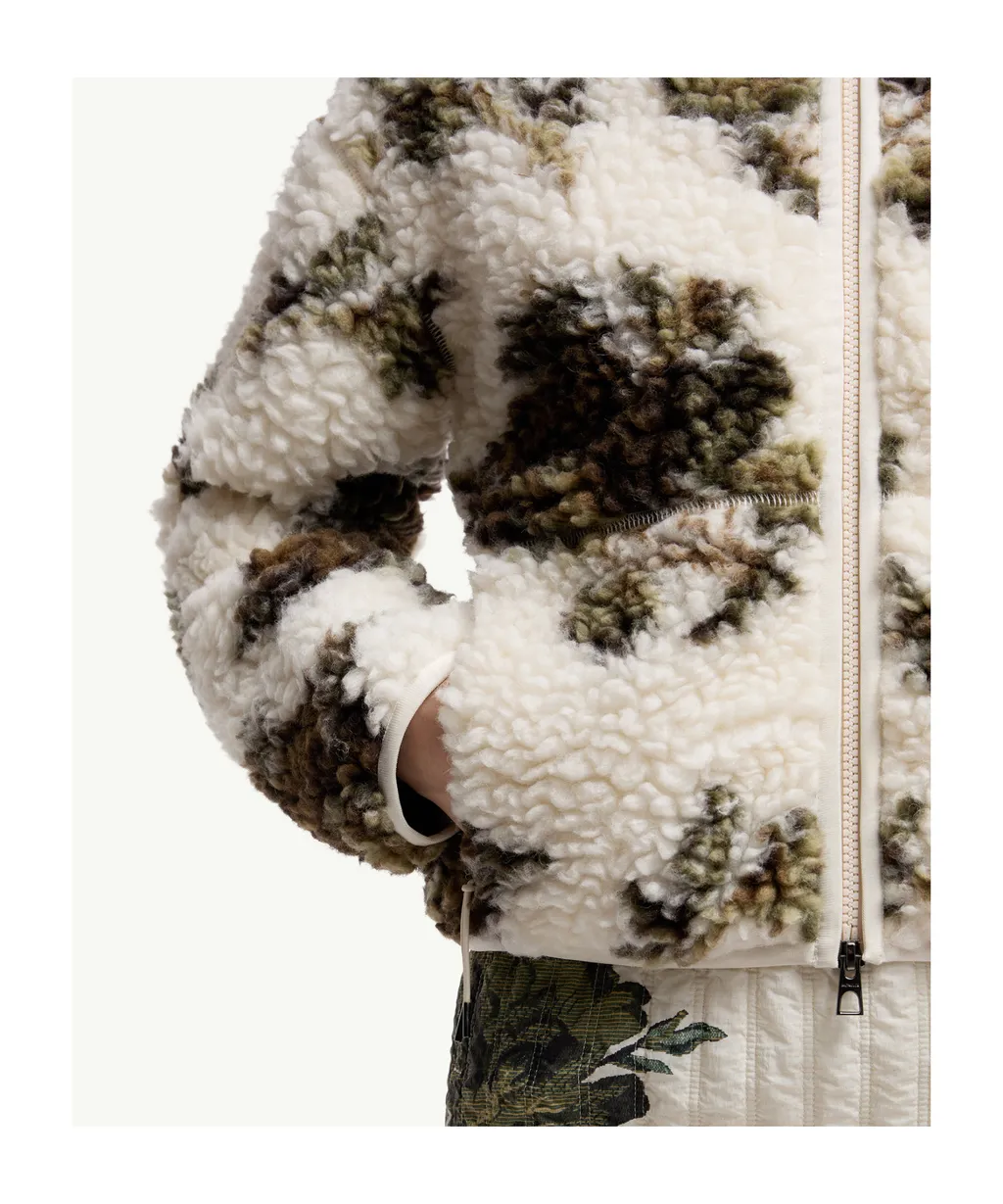 Floral Print Padded Wool Blend Jumper