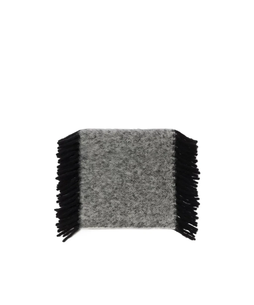 Burberry Logo Embroidered Fringed Happy Scarf