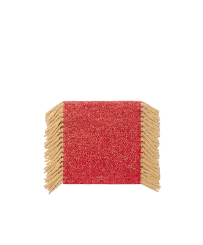 Burberry Logo Embroidered Fringed Happy Scarf
