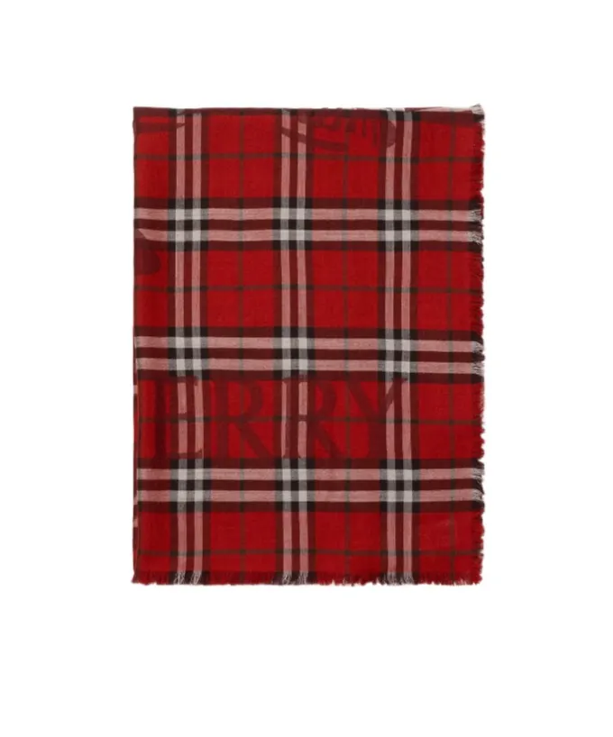 Plaid Fringed Scarf