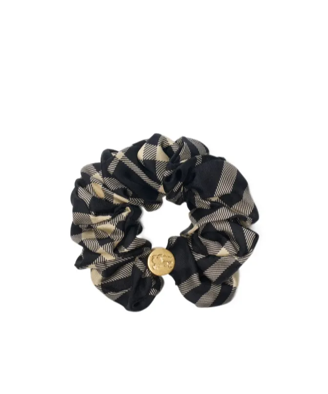 Check Silk Scrunchie