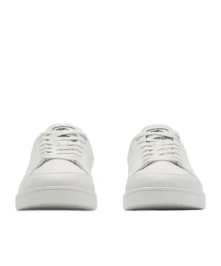 Burberry Checked Heel Leather Low-Top Sneakers
