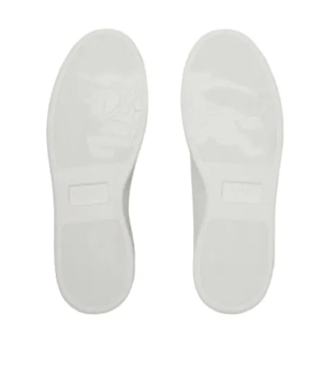 Burberry Checked Heel Leather Low-Top Sneakers