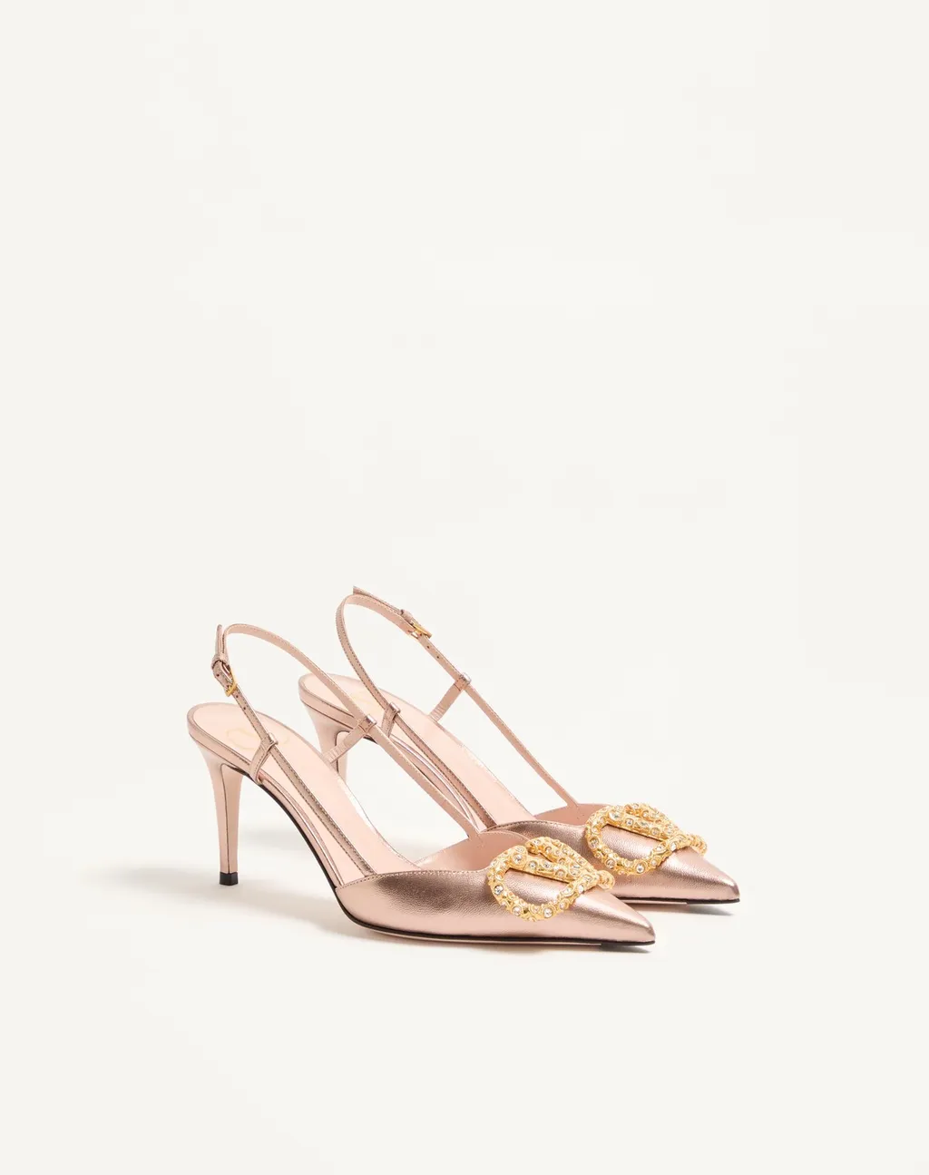 Vlogo Signature Slingback Pump In Laminated Nappa Leather 80Mm