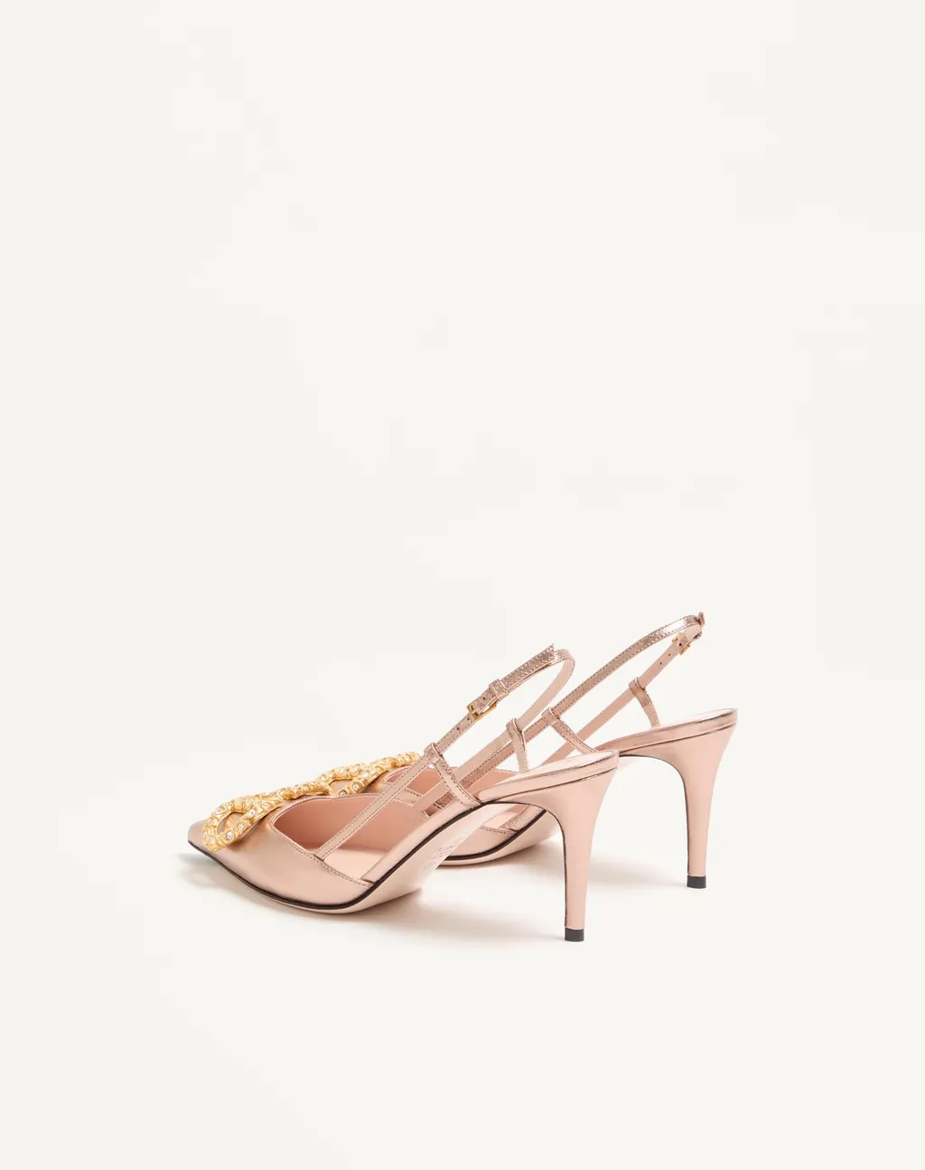 Vlogo Signature Slingback Pump In Laminated Nappa Leather 80Mm
