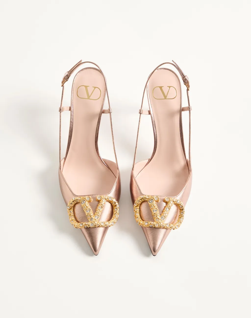 Vlogo Signature Slingback Pump In Laminated Nappa Leather 80Mm
