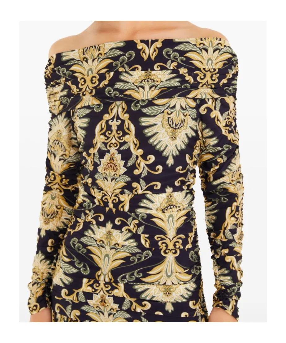 Arabesque Off-Shoulder Maxi Dress