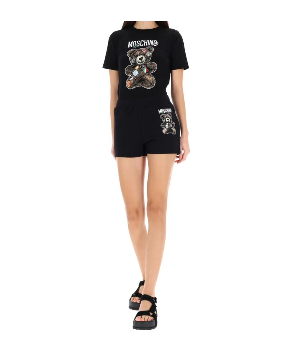 Moschino Teddy Bear Logo Printed Shorts