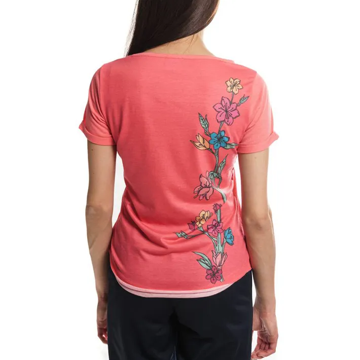 Floral Pattern Round Collar Short-Sleeved T-Shirt