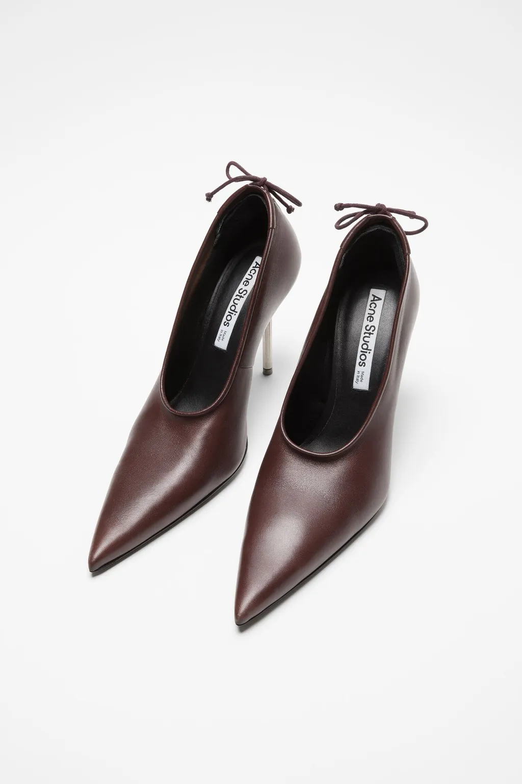 100Mm Pointed-Toe Leather Pumps