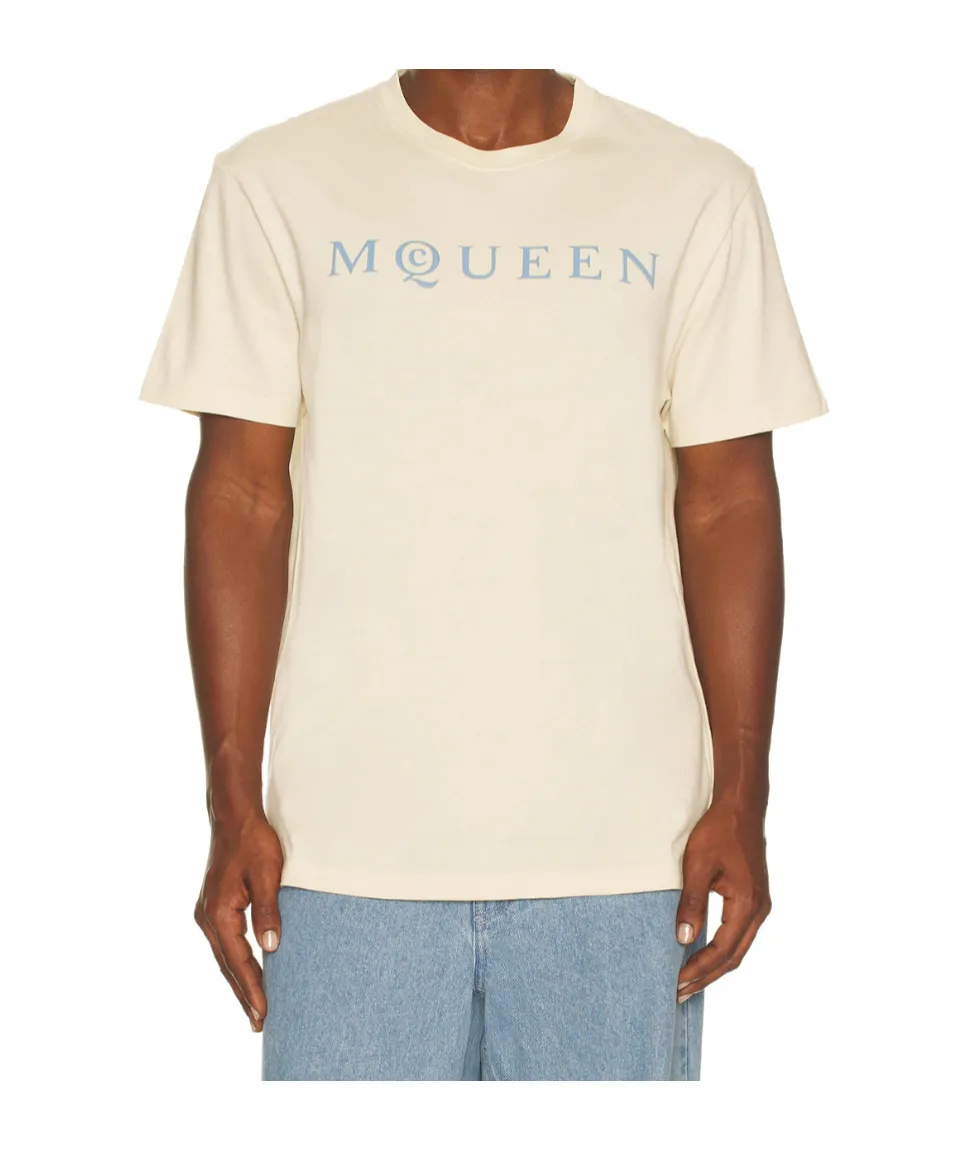 Alexander Mcqueen Flocked Mcqueen Logo T-Shirt
