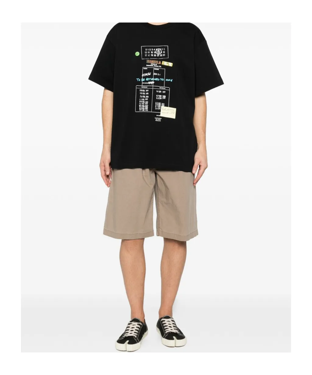 Mm6 Maison Margiela Logo Patch Elasticated Shorts