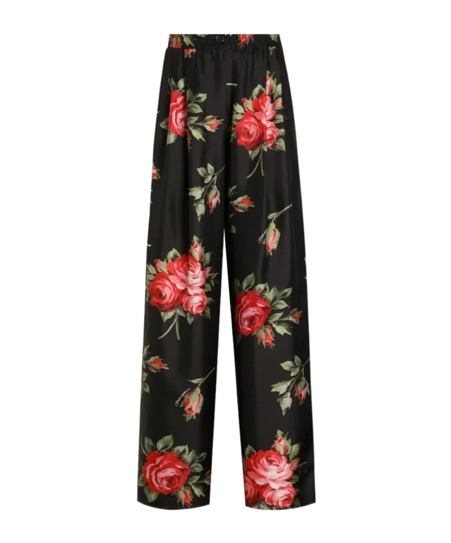 Dolce & Gabbana Floral Wide-Leg Pants