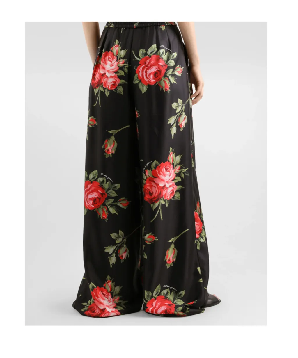 Dolce & Gabbana Floral Wide-Leg Pants