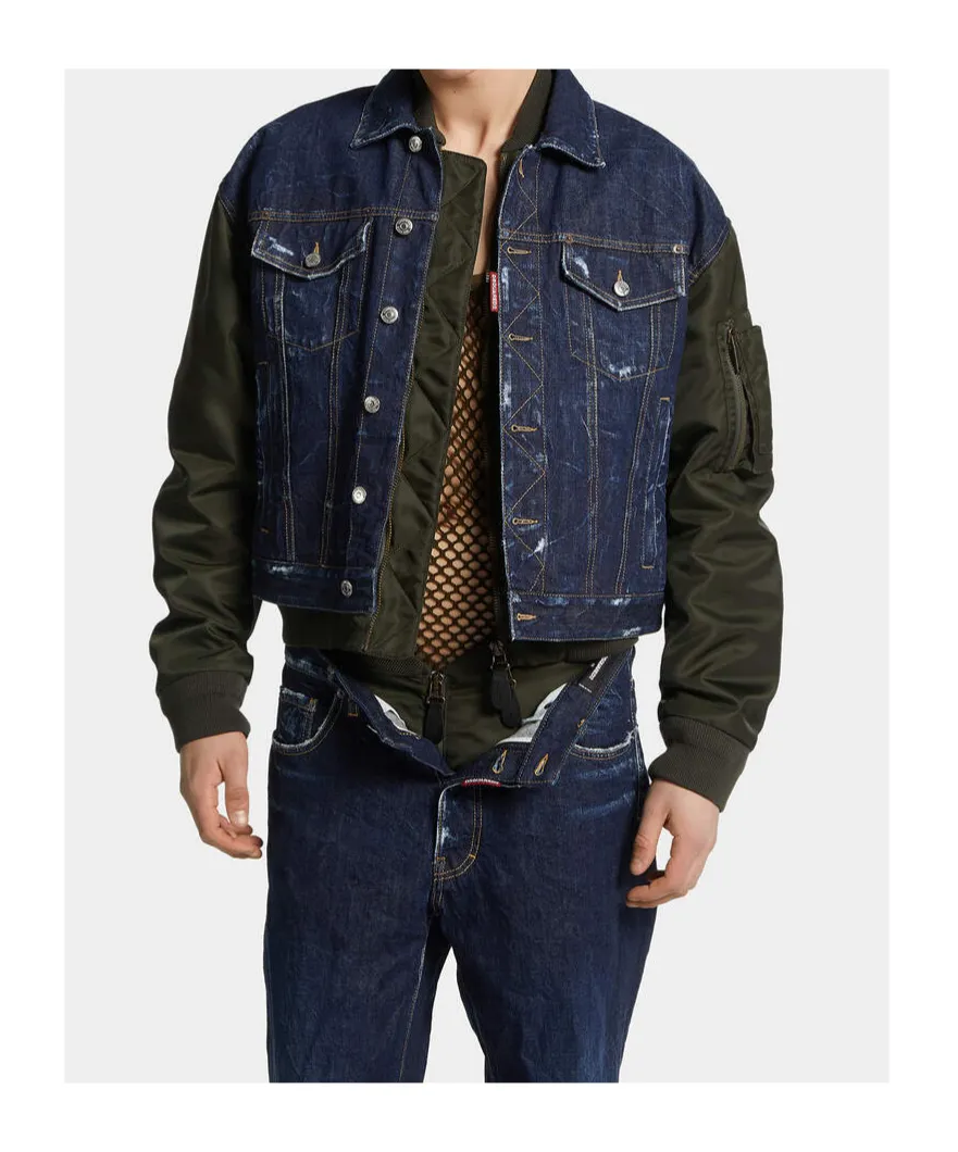 Distressed Detail Casual Jacket