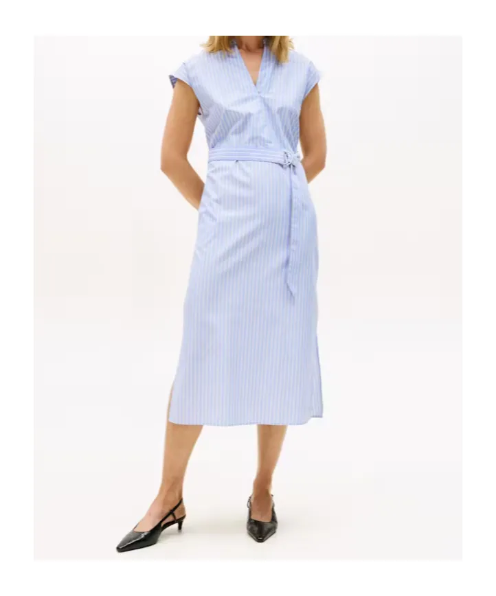 Poplin Belted Midi Dress