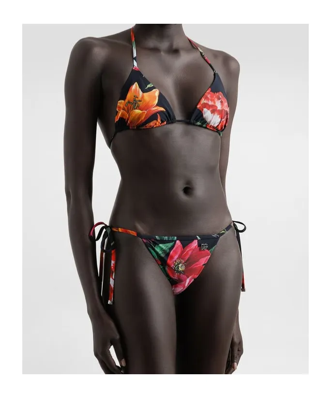 Dolce & Gabbana Floral Printed Triangle Bikini Set