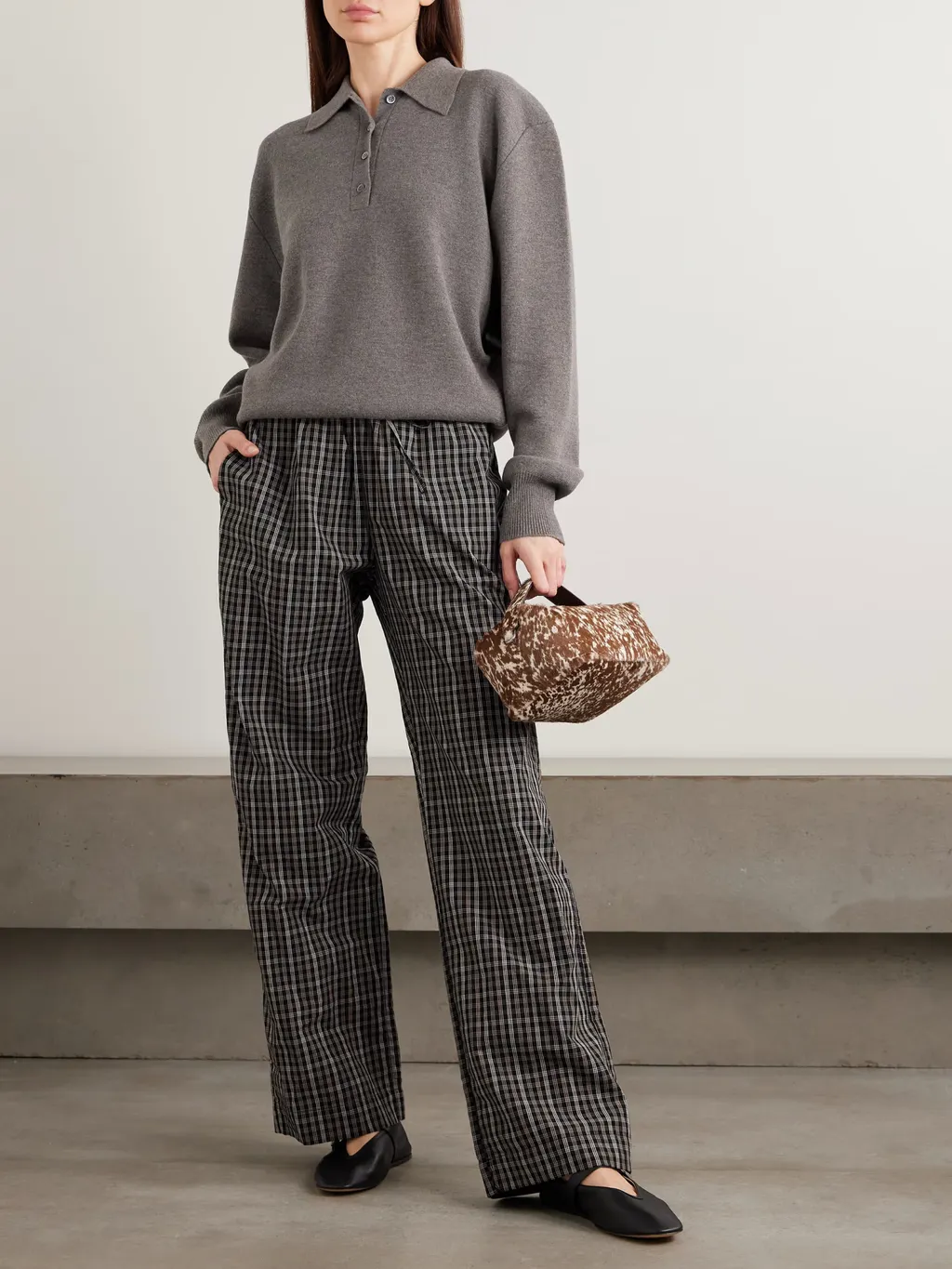 Puffed-Sleeve Knitted Top