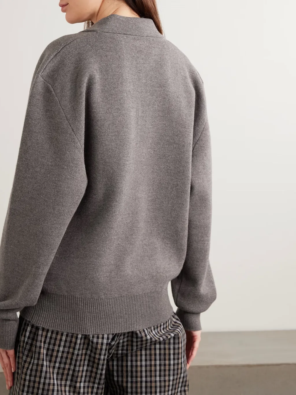 Puffed-Sleeve Knitted Top