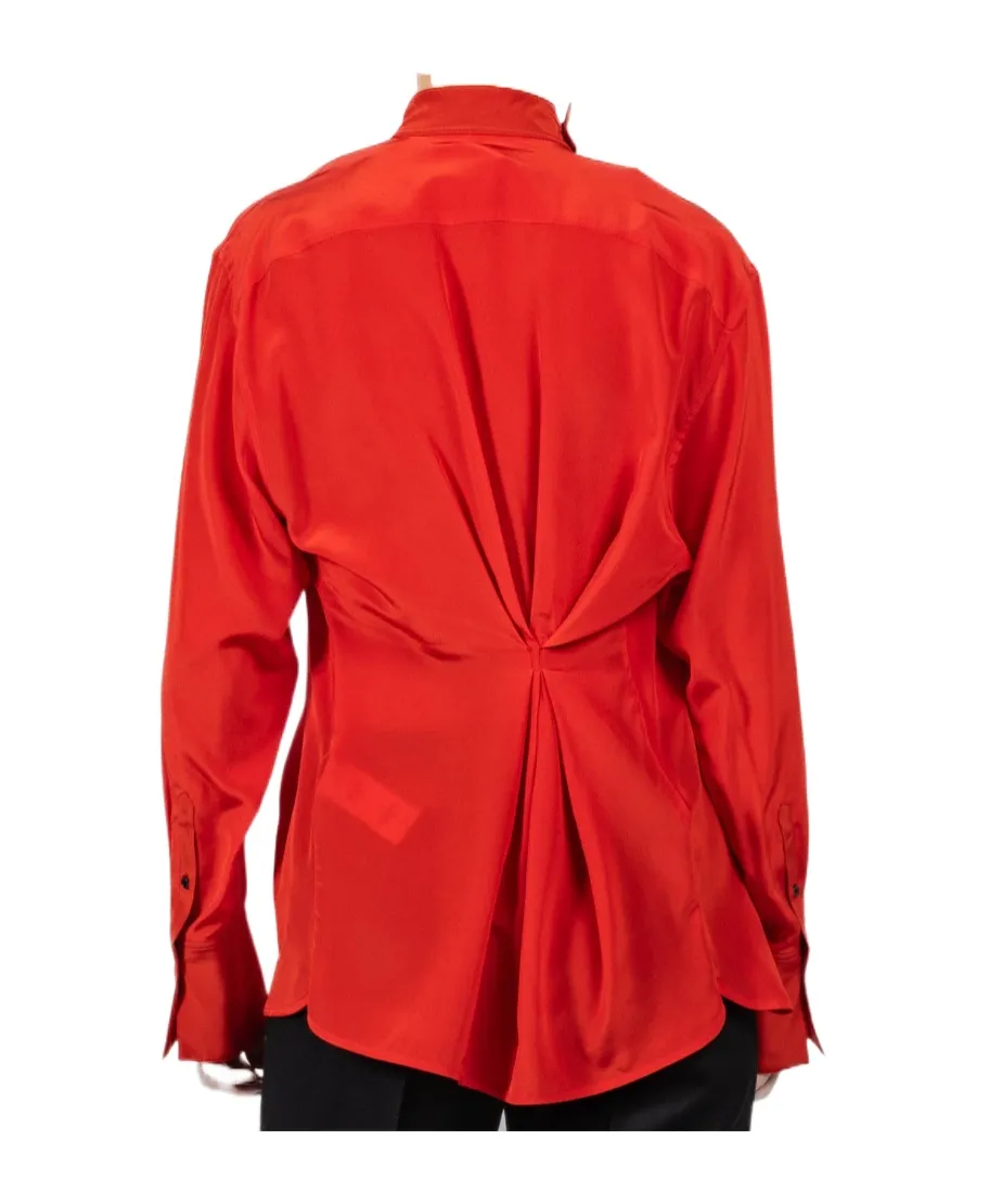 Victoria Beckham Tied-Neck Asymmetric Hem Shirt