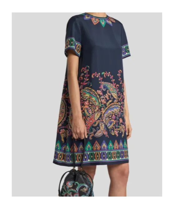 Etro Placed Floral Paisley Printed Mini Tunic Dress