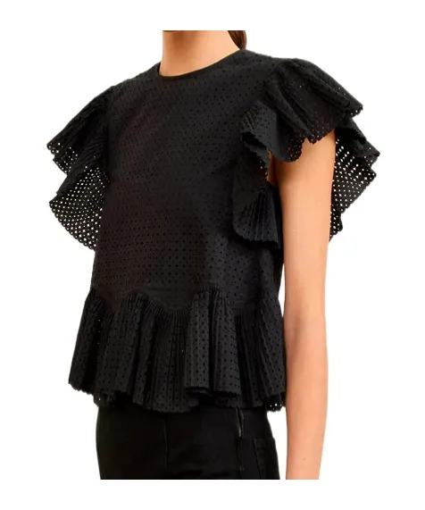 Clio Ruched Ruffle Top