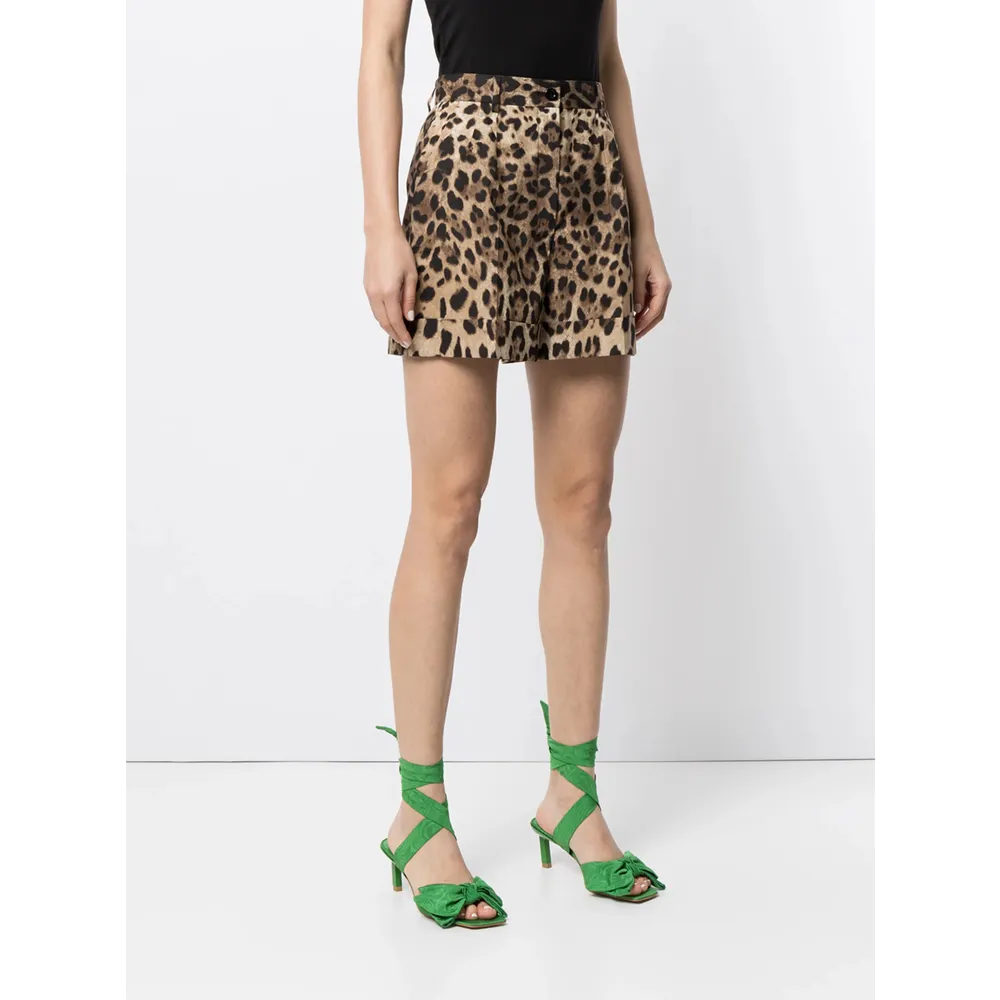 Dolce & Gabbana Leopard Printed Poplin Shorts