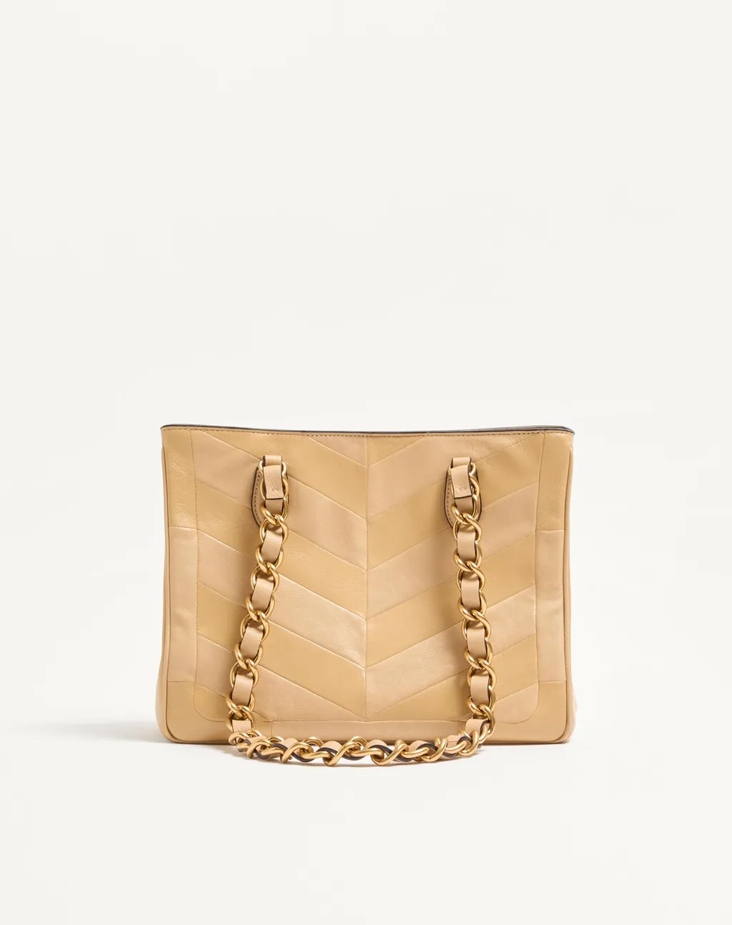 Valentino Garavani Laseine Small Shopping Bag In Chevron-Patterned Nappa Leather