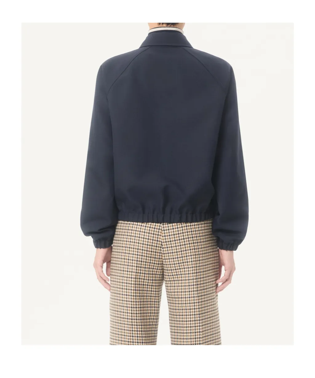 Valentino Logo Plaque Zip-Up Bomber Jacket