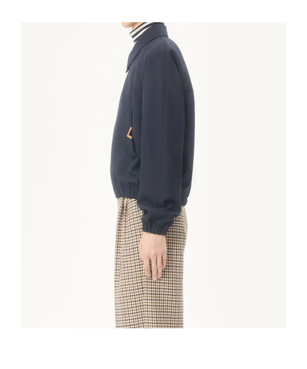 Valentino Logo Plaque Zip-Up Bomber Jacket