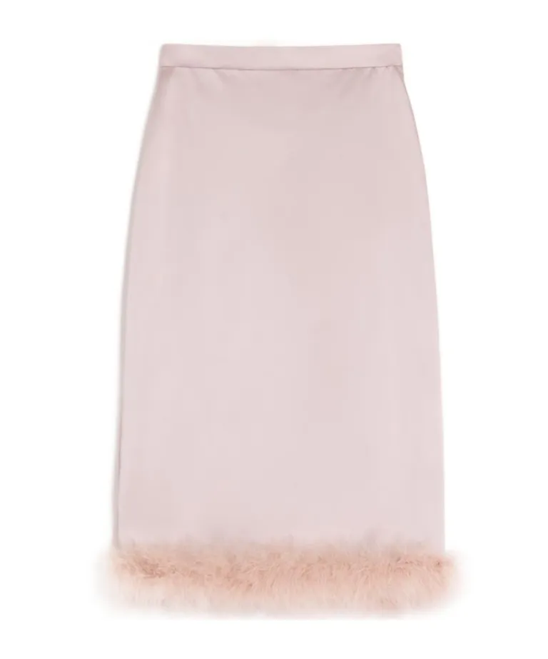 Contrast-Trim Skirt