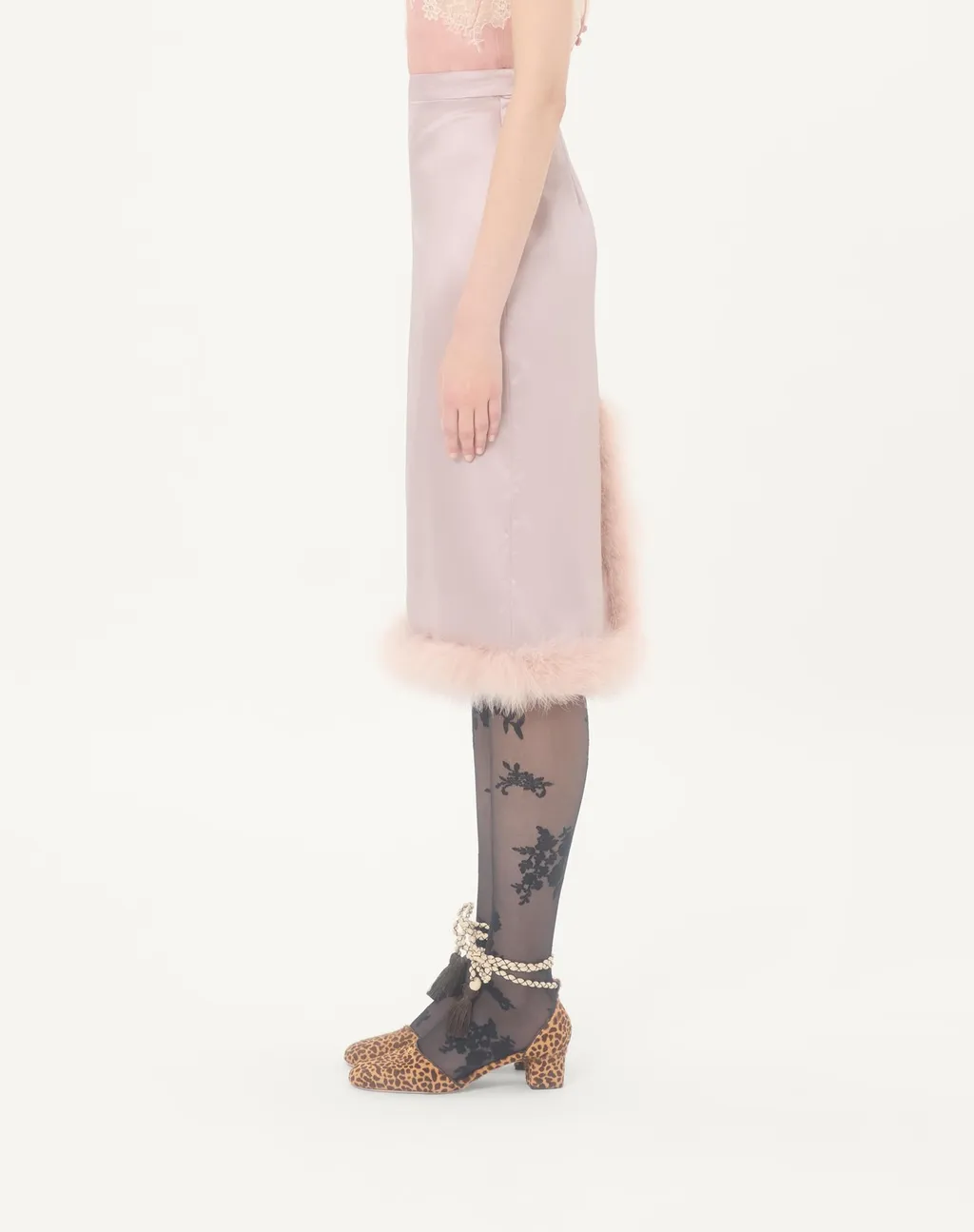 Contrast-Trim Skirt