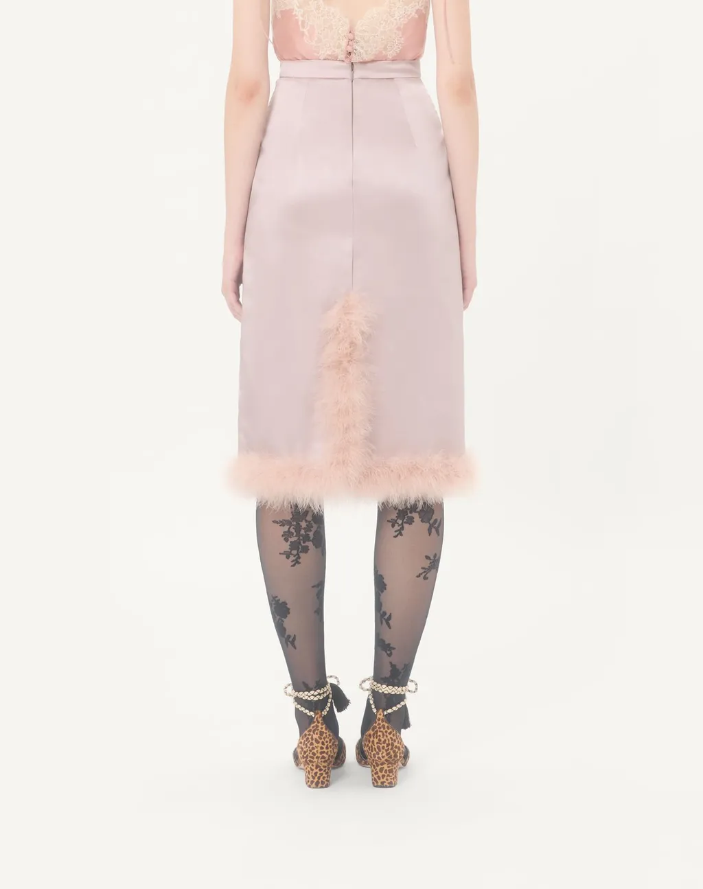 Contrast-Trim Skirt