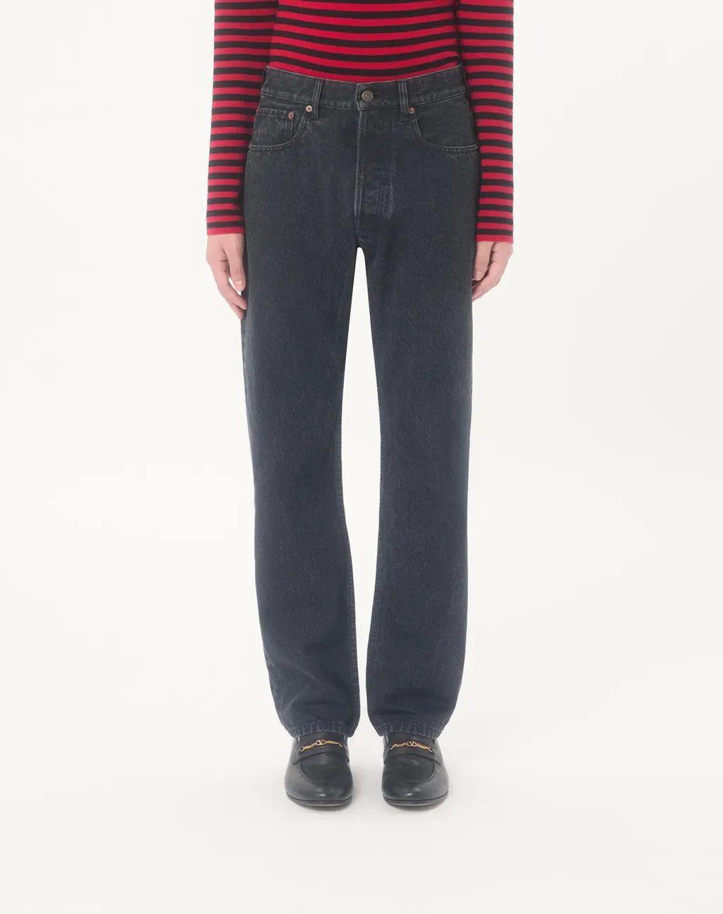 Valentino Logo Patch Regular Fit Jeans