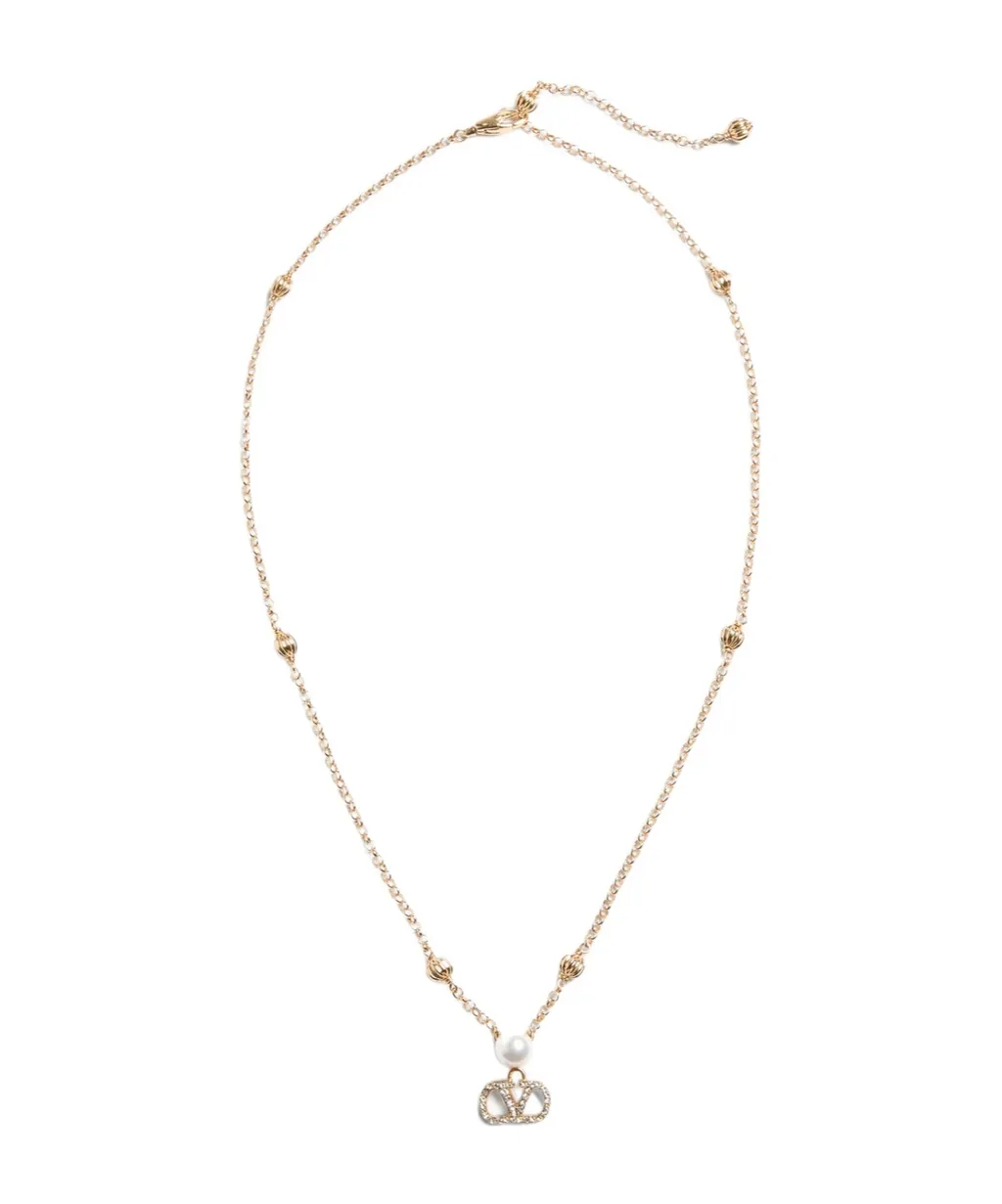 Valentino	Vlogo Signature Embellished Necklace